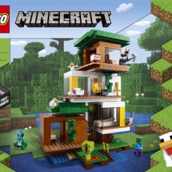 LEGO Minecraft The Modern Treehouse 21174 Giant Treehouse Building Kit Playset - Picture 4 of 5